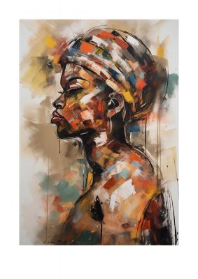 African Womans Figure in Bold Abstraction