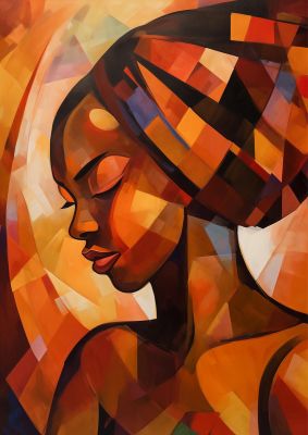 African Womans Warmth in Abstract