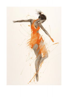 Balance of Movement in Dancing Woman