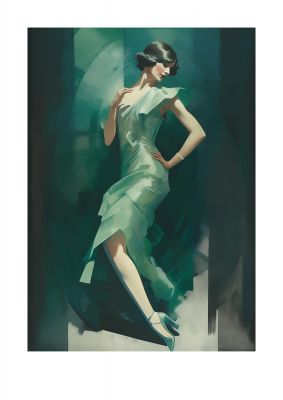 Womans Posture in Graceful Emerald