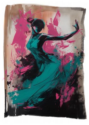 Woman in Pink and Turquoise Motion
