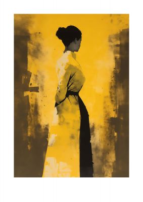 Minimalist Goldenrod Canvas with Womans Posture