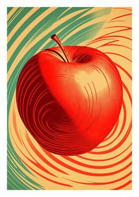 Apples Form and Shade in Risograph