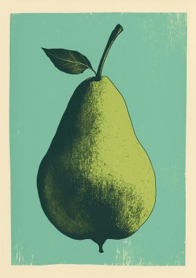Pear Essence in Duotone Risograph