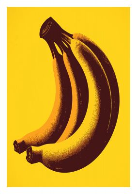 Banana Contour in Risograph Minimalism