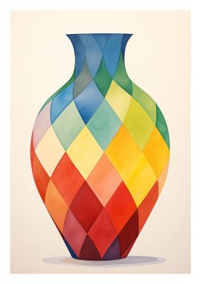 Colorful Vase with Striking Shapes