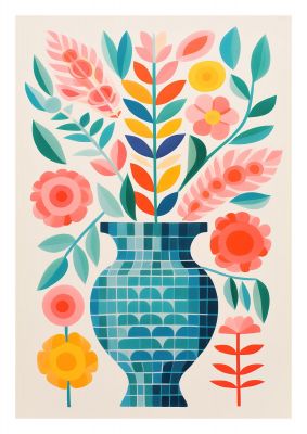 Colorful Vase with Bold Shapes and Hues