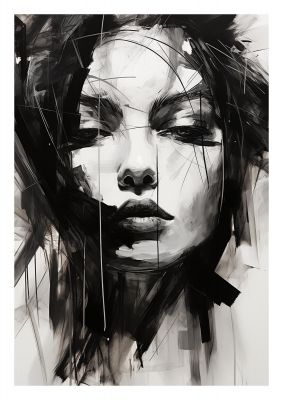 Dramatic Black and White Artwork with Bold Strokes