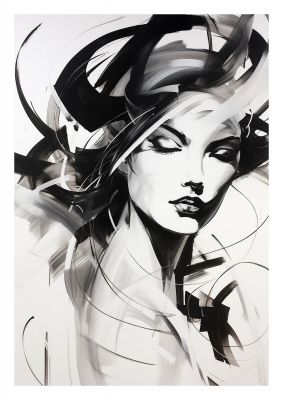 Expressive Charcoal Piece with Vibrant Contrast