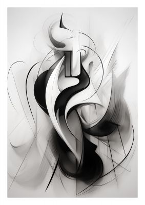 Stylish Ink Drawing with Flowing Lines