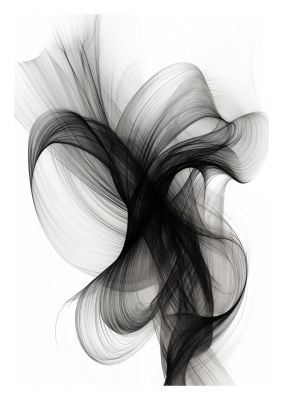 Serene Flow in Monochromatic Ink Drawing