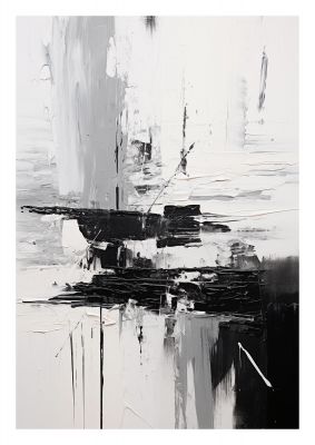 Dynamic Black and White Oil with Abstract Motion