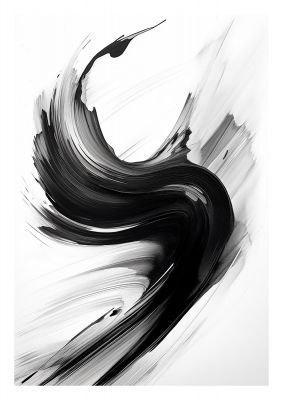 Black and White Waves in Abstract Strokes