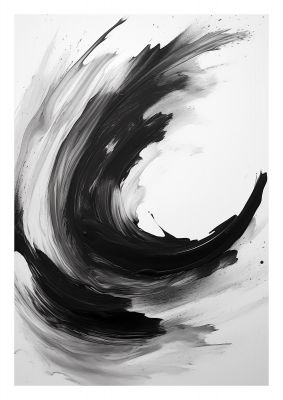 Abstract Tranquil Waves in Black and White