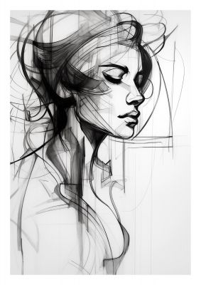 Captivating Black and White Abstract Figure