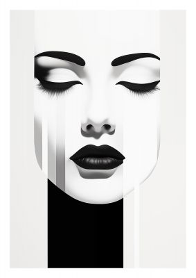 Black and White Abstract Minimal Portrait