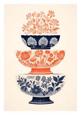 Floral Patterns and Vibrant Risograph Cups