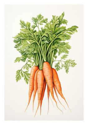 Vibrant Orange Carrots Minimalist Graphic