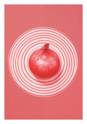 Concentric Circles Red Onion Risograph