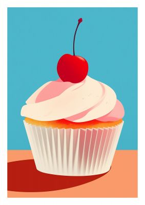 OKeeffe Inspired Cupcake with Cherry