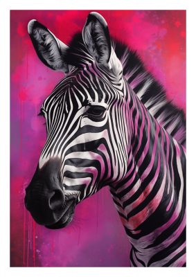 Zebras with Bold Pinks and Purples Contrast
