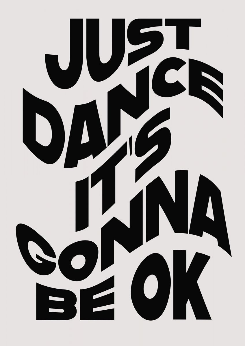 Just Dance Black White Wave Art For Childs Bedroom Walls And Artwork