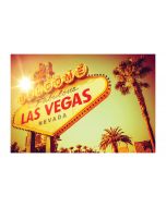 An unframed print of famous las vegas sign nevada travel photograph in yellow and red accent colour