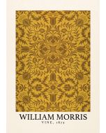 An unframed print of william morris vine 1873 a famous paintings illustration in orange and beige accent colour