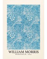 An unframed print of william morris marigold 1874 a famous paintings illustration in turquoise and beige accent colour