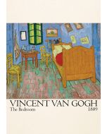 An unframed print of vincent van gogh the bedroom 1889 a famous paintings illustration in multicolour and beige accent colour
