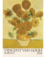 An unframed print of vincent van gogh sunflowers 1888 a famous paintings illustration in orange and beige accent colour