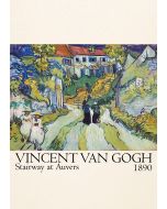 An unframed print of vincent van gogh stairway at auvers 1890 a famous paintings illustration in multicolour and beige accent colour
