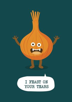An unframed print of i feast on your tears kids wall art graphic in green and orange accent colour