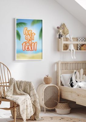An unframed print of ive got a text quote in typography in multicolour and orange accent colour