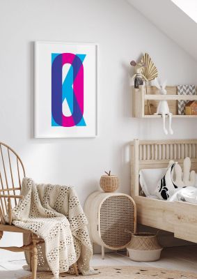 An unframed print of ok graphical illustration in multicolour and white accent colour