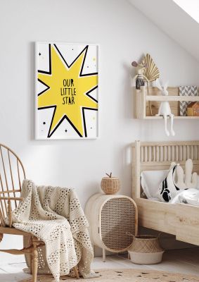 An unframed print of our little star graphical illustration in yellow and black accent colour