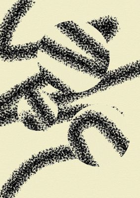 An unframed print of abstract line spray graphical in beige and black accent colour