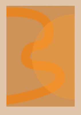 An unframed print of golden sun block line abstract graphical in orange and yellow accent colour