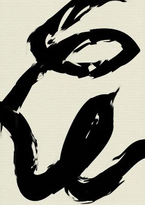 An unframed print of abstract brush in monochrome