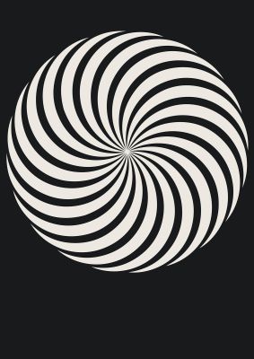 An unframed print of swirl black white graphical abstract in monochrome
