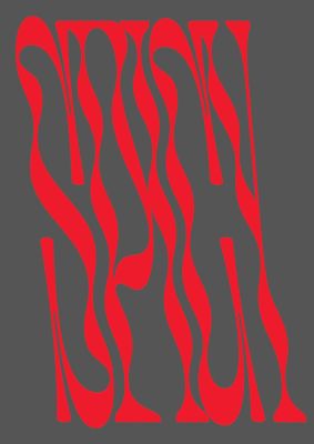 An unframed print of spicy graphical in typography in grey and red accent colour