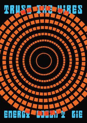 An unframed print of trust the vibes lofi girls retro in typography in orange and black accent colour