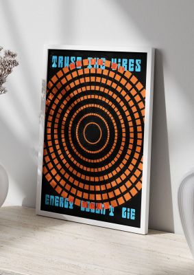 An unframed print of trust the vibes lofi girls retro in typography in orange and black accent colour