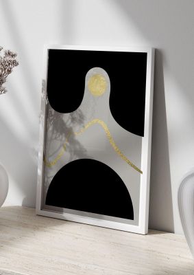 An unframed print of abstract gold black 2 graphical in black and gold accent colour