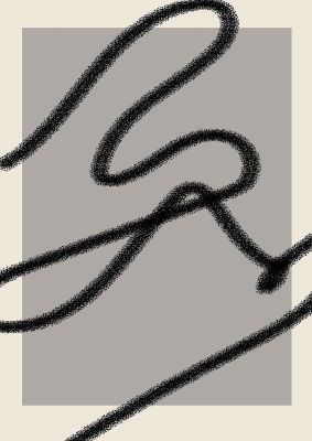 An unframed print of abstract grey black line graphical in grey and black accent colour