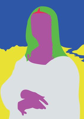 An unframed print of painting recreation mona lisa illustrative famous paintings illustration in multicolour and white accent colour
