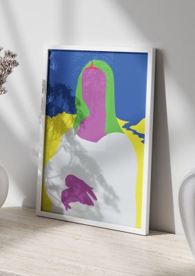 An unframed print of painting recreation mona lisa illustrative famous paintings illustration in multicolour and white accent colour
