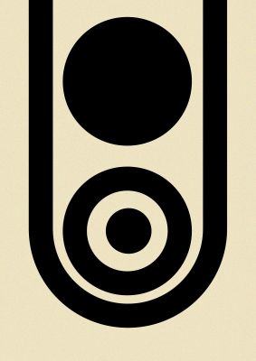 An unframed print of abstract line circle black graphical in beige and black accent colour