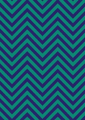 An unframed print of zig zag ripple graphical geometric in green and blue accent colour