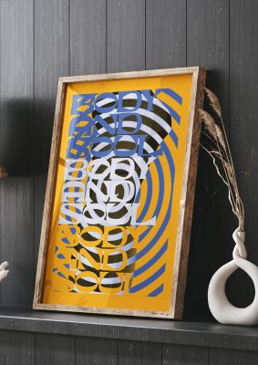 An unframed print of body and soul lofi graphical in typography in multicolour and yellow accent colour